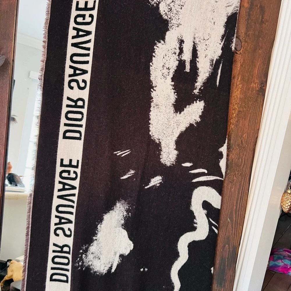 Large Dior Luxurious Blanket-Scarf, one scuff as shown